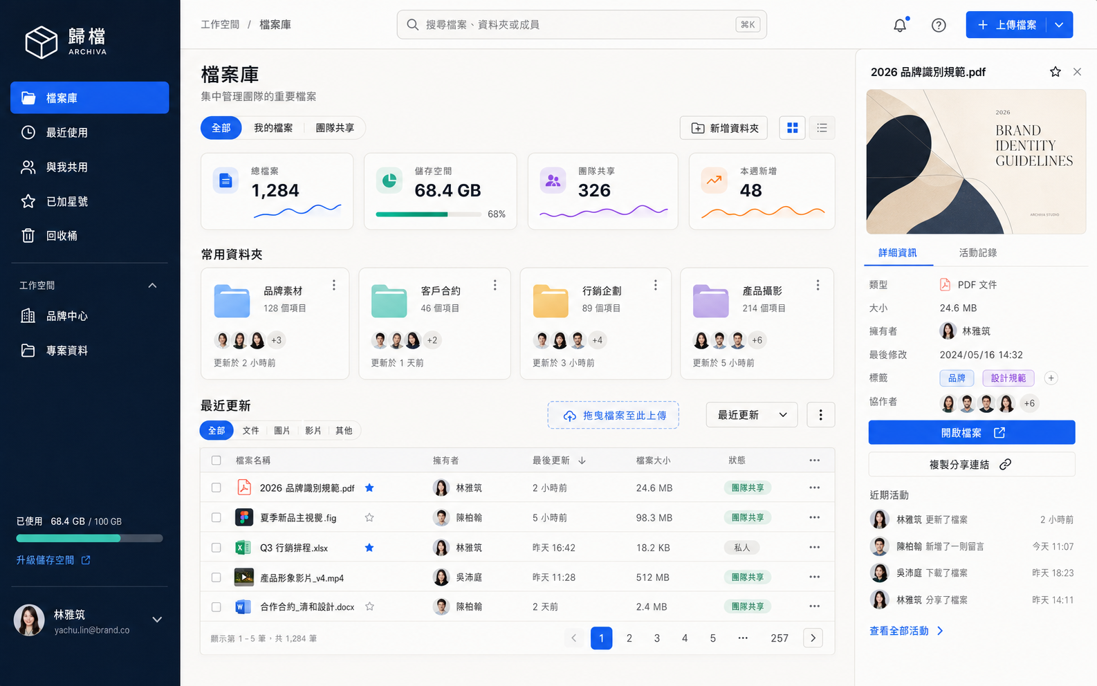 檔案庫管理網站製作網站預覽