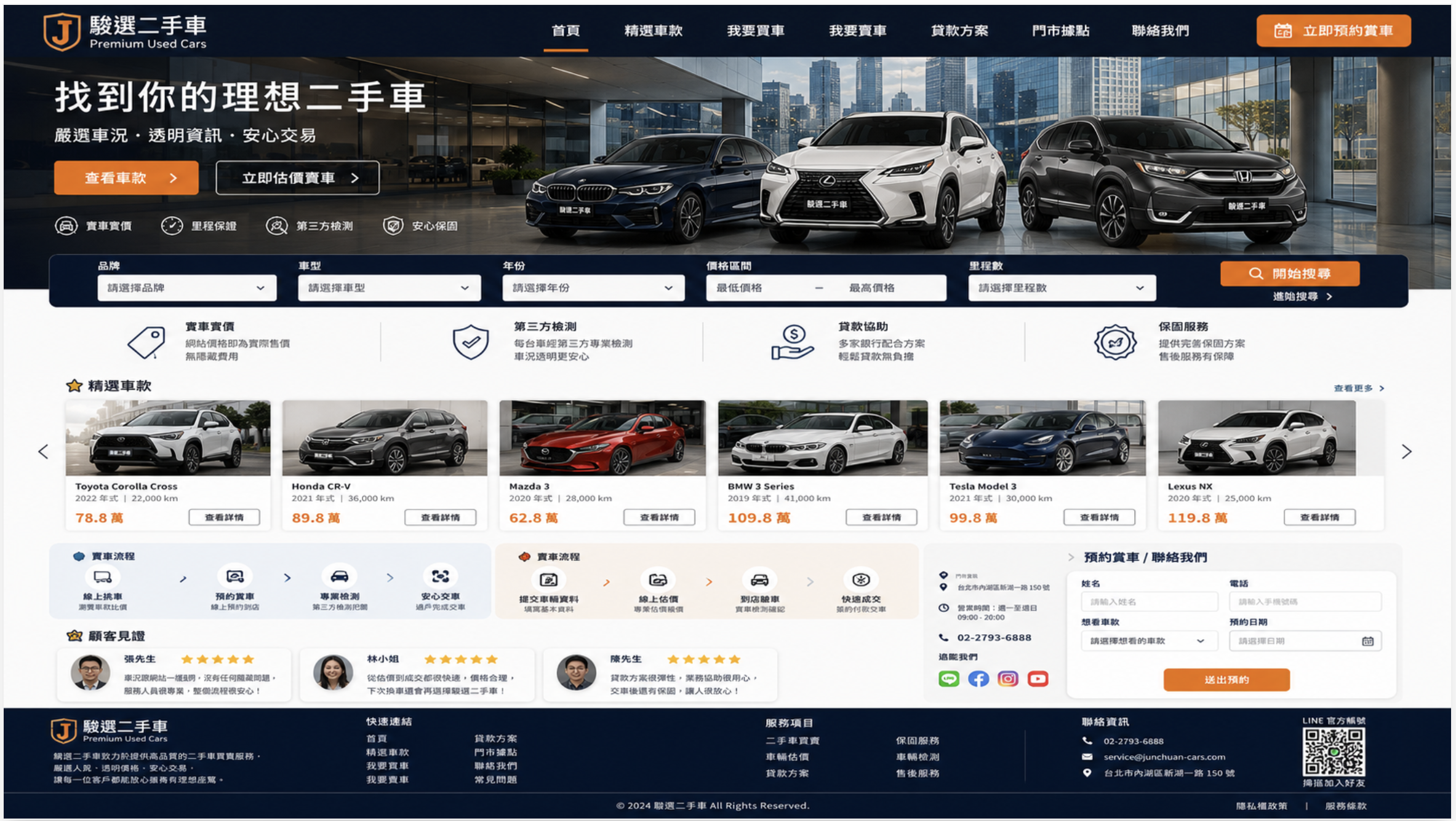 二手車買賣網站網站預覽